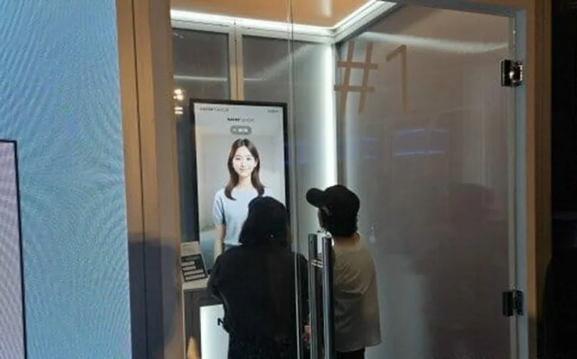 来場者がクローバ・ケアコールを体験している(c)KOREA WAVE